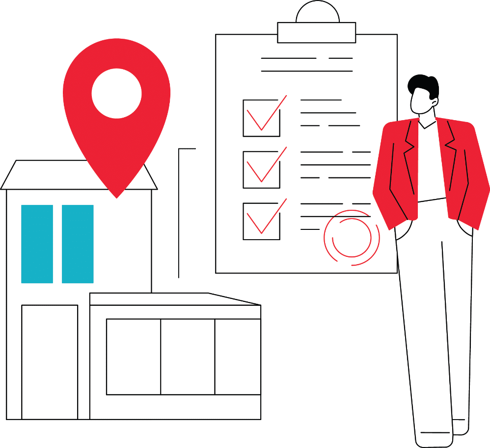 Cartoon image of a male relator depiction of a rental home application Full Heart Rentals Property Management Company in Panama City & Panama City Beach for renters & owners